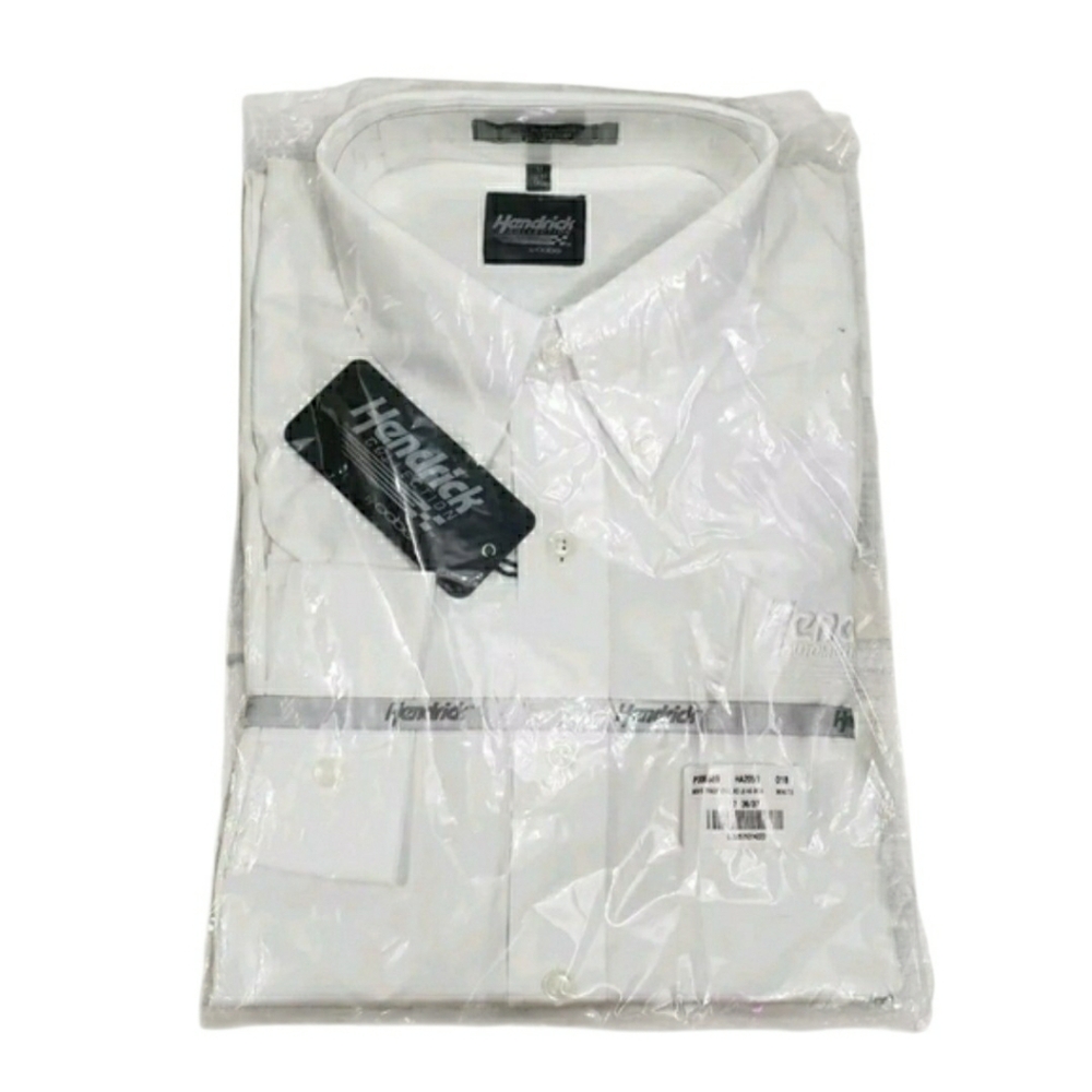 HENDRICK Collection Nascar Shirt |  White Long Sleeve No Iron | 17 36/37 Tall